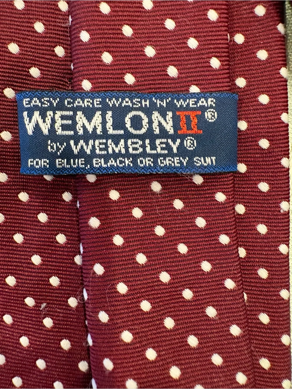 Wemlon II by Wembley Maroon Tie with White Polka Dots